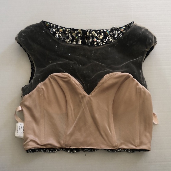 Morilee two-piece black lace beaded formal size 6 - Picture 10 of 12